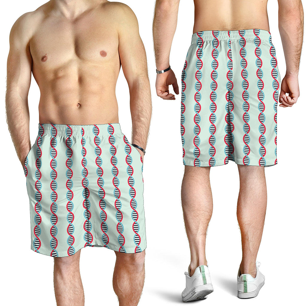Red And Blue DNA Pattern Print Men's Shorts