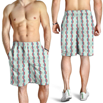 Red And Blue DNA Pattern Print Men's Shorts
