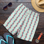 Red And Blue DNA Pattern Print Men's Shorts