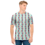 Red And Blue DNA Pattern Print Men's T-Shirt