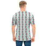 Red And Blue DNA Pattern Print Men's T-Shirt