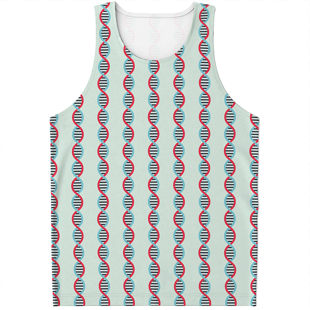Red And Blue DNA Pattern Print Men's Tank Top