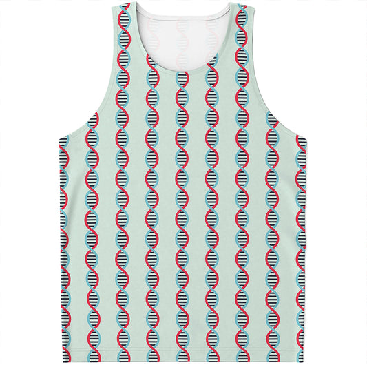 Red And Blue DNA Pattern Print Men's Tank Top