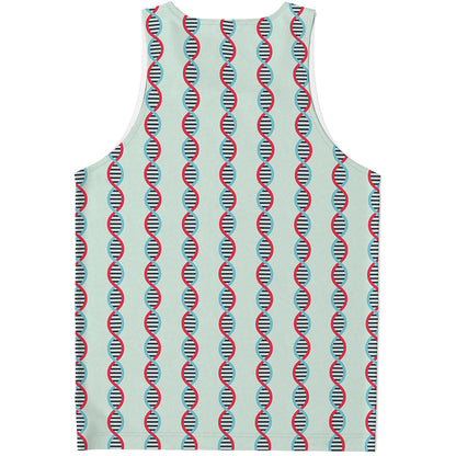 Red And Blue DNA Pattern Print Men's Tank Top
