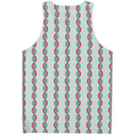 Red And Blue DNA Pattern Print Men's Tank Top