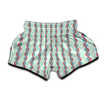 Red And Blue DNA Pattern Print Muay Thai Boxing Shorts