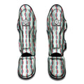 Red And Blue DNA Pattern Print Muay Thai Shin Guards