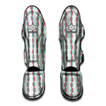Red And Blue DNA Pattern Print Muay Thai Shin Guard