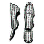 Red And Blue DNA Pattern Print Muay Thai Shin Guard