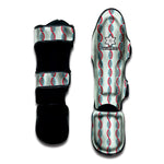 Red And Blue DNA Pattern Print Muay Thai Shin Guard