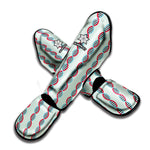 Red And Blue DNA Pattern Print Muay Thai Shin Guard