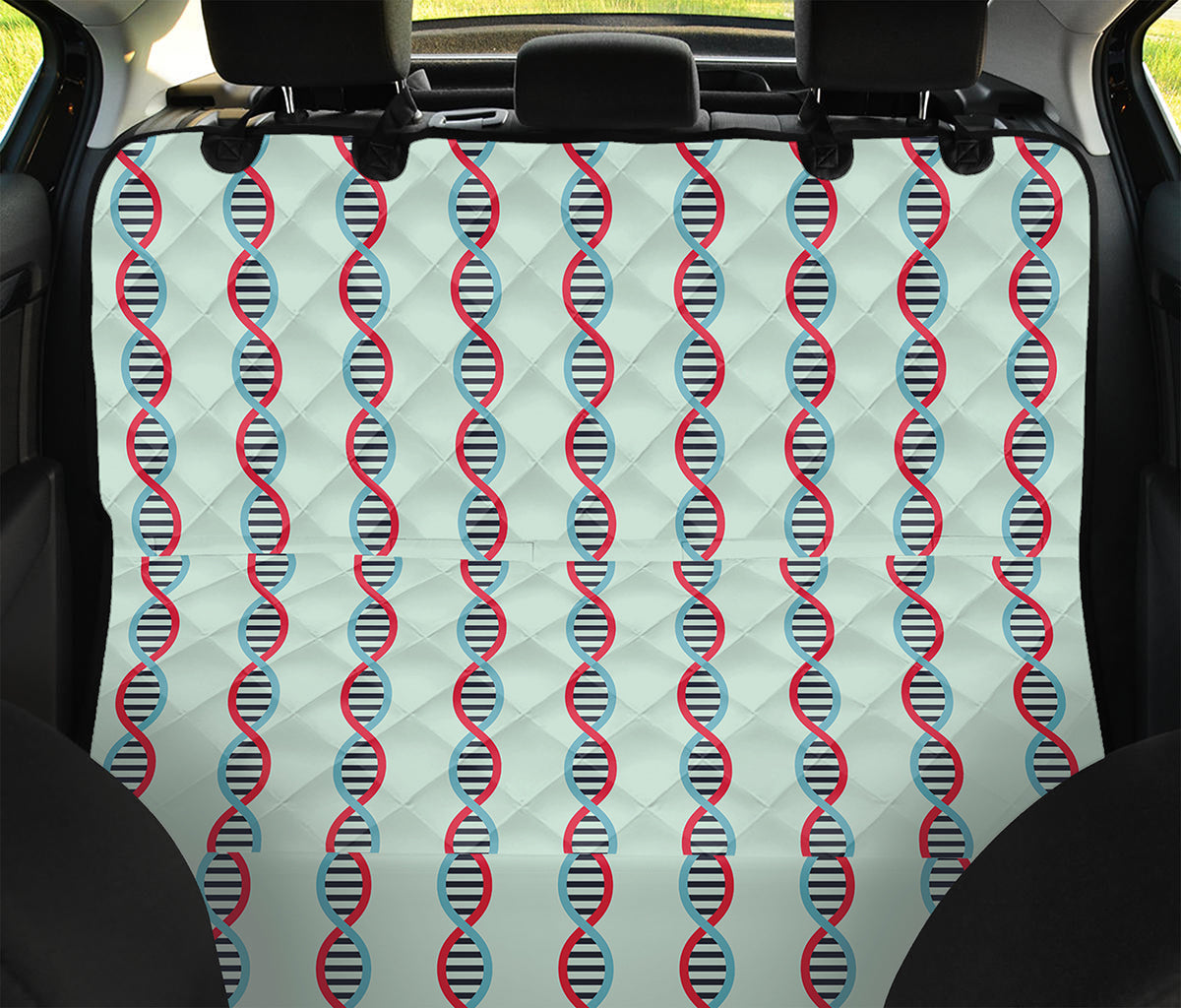 Red And Blue DNA Pattern Print Pet Car Back Seat Cover