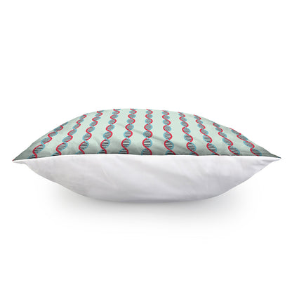Red And Blue DNA Pattern Print Pillow Cover