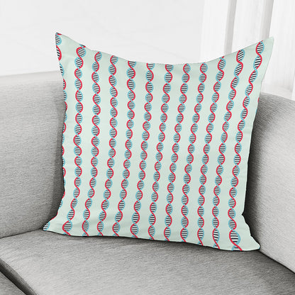 Red And Blue DNA Pattern Print Pillow Cover