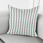 Red And Blue DNA Pattern Print Pillow Cover