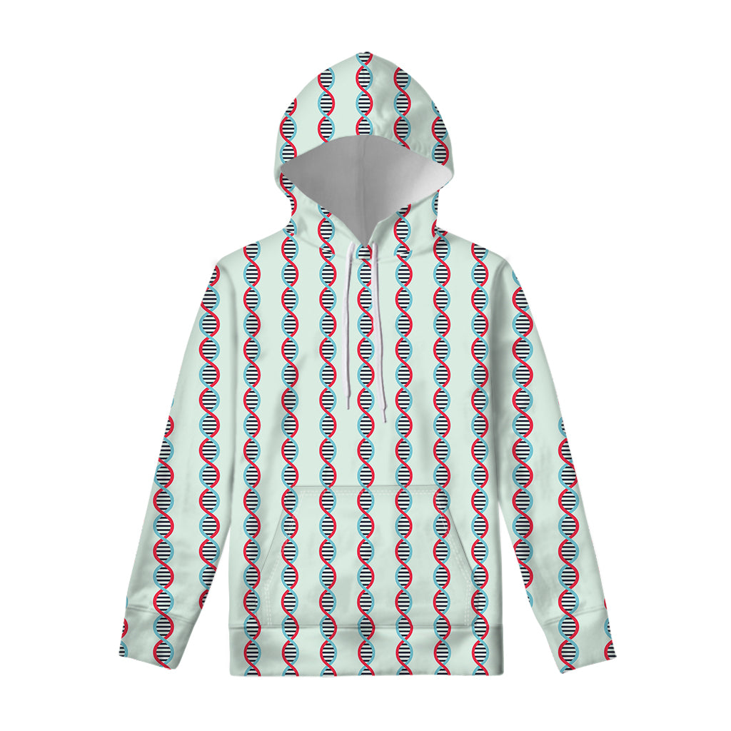 Red And Blue DNA Pattern Print Pullover Hoodie