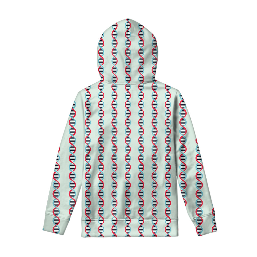 Red And Blue DNA Pattern Print Pullover Hoodie