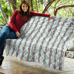 Red And Blue DNA Pattern Print Quilt