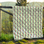 Red And Blue DNA Pattern Print Quilt