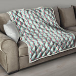 Red And Blue DNA Pattern Print Quilt