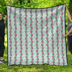 Red And Blue DNA Pattern Print Quilt