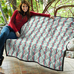 Red And Blue DNA Pattern Print Quilt