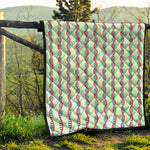 Red And Blue DNA Pattern Print Quilt