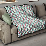Red And Blue DNA Pattern Print Quilt