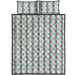 Red And Blue DNA Pattern Print Quilt Bed Set