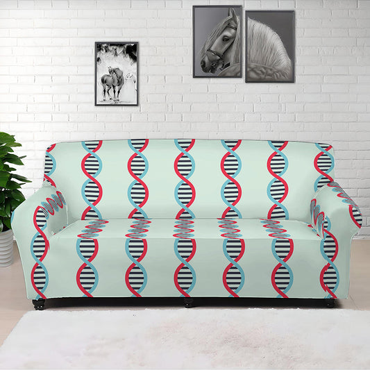 Red And Blue DNA Pattern Print Sofa Cover