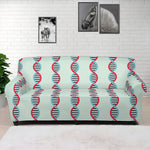 Red And Blue DNA Pattern Print Sofa Cover