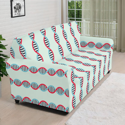 Red And Blue DNA Pattern Print Sofa Cover
