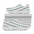 Red And Blue DNA Pattern Print White Running Shoes