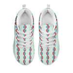 Red And Blue DNA Pattern Print White Sneakers
