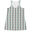 Red And Blue DNA Pattern Print Women's Racerback Tank Top