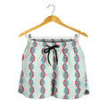 Red And Blue DNA Pattern Print Women's Shorts