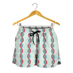 Red And Blue DNA Pattern Print Women's Shorts