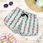 Red And Blue DNA Pattern Print Women's Shorts