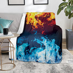 Red And Blue Fire Print Blanket