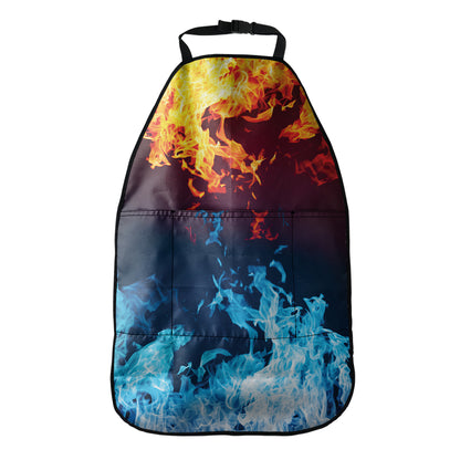 Red And Blue Fire Print Car Seat Organizers