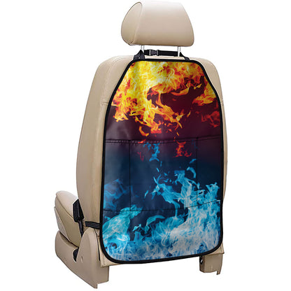 Red And Blue Fire Print Car Seat Organizers