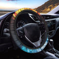 Red And Blue Fire Print Car Steering Wheel Cover