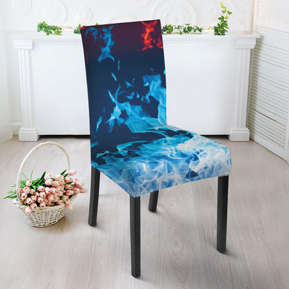 Red And Blue Fire Print Dining Chair Slipcover