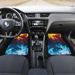 Red And Blue Fire Print Front and Back Car Floor Mats