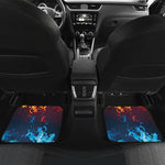 Red And Blue Fire Print Front and Back Car Floor Mats