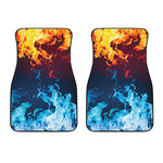 Red And Blue Fire Print Front Car Floor Mats