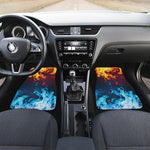Red And Blue Fire Print Front Car Floor Mats