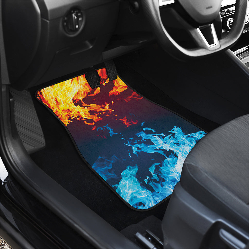 Red And Blue Fire Print Front Car Floor Mats