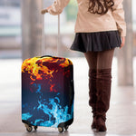 Red And Blue Fire Print Luggage Cover