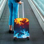 Red And Blue Fire Print Luggage Cover